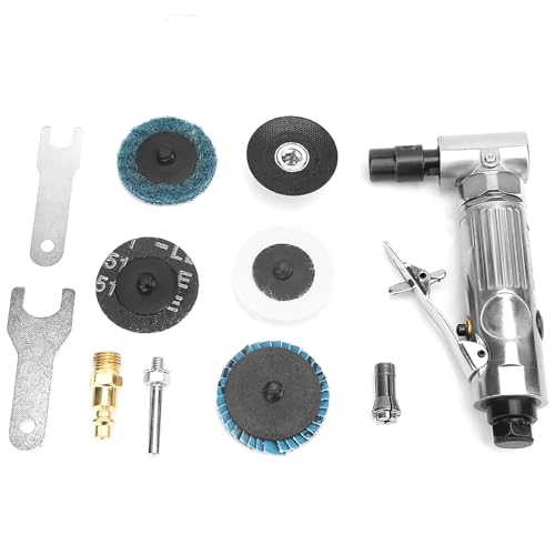 Industrielle Pneumatische Druckmühle 90 Grad Winkel | 20000 U/min mit 2 Zoll Scheibe | BSP Pneumatische Schleifmaschine für Metallschleifen/Holzformung/Reifen Entburring | 6,35mm Spannfutter, 90 psi von YONGZURA