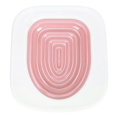 Katzen -Toilettentraining Kit | Experte Safe Kitty Litter Box Trainer mit Groove Design | Faux Toilet Look Sitz für einfache Wartung und gesündere Katzen (Pink) von YONGZURA