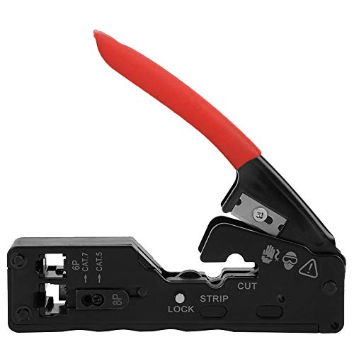 Netzwerkkabel Crimper Tool | Katze - 5 / Katze - 6 / Katze - 7 Crimper & Stripper | 8P8C & 6P6C RJ45 / RJ11 -Steckverbinder | Deutsch - Design Secure - Grip PVC -Handle | 135 mm (YONGZURAXZMfTQK-11) von YONGZURA