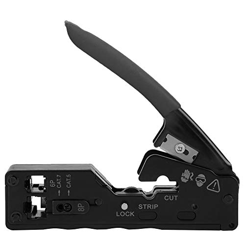 Netzwerkkabel Crimper Tool | Katze - 5 / Katze - 6 / Katze - 7 Crimper & Stripper | 8P8C & 6P6C RJ45 / RJ11 -Steckverbinder | Deutsch - Design Secure - Grip PVC -Handle | 135 mm (YONGZURAXZMfTQK-14) von YONGZURA