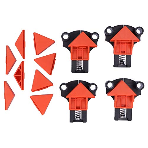 Rechte Winkelklemmen für Holzbearbeitung | 60 ° 90 ° 120 ° Einstellbarer Eckclip | Fast Reparing Handwerkzeug für Schränke/Möbel/DIY -Projekte | ABS -Kunststoff, Orange, 4 - von YONGZURA
