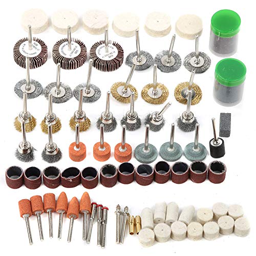 Rotating Tool Accessory Set 145PCS | Grinding Polishing Cutting Kit for Mini Drill Electric Grinder | Abrasion Resilient & Sturdy | Includes 36 Synthetic Discs, Wool Discs, Wire von YONGZURA