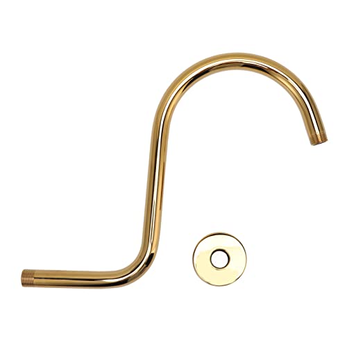 S Shaped Shower Arm Extension | 304 Stainless Steel Oxidation Protected & Drip Protected | Brushed Gold Shower Head Riser for Tall People/Bathroom/Spa | High Rise Design with S Shaped Shower Arm Extension | 304 Stainless Steel Oxidation Protected & Drip Protected | Brushed Gold Shower Head Riser for Tall People/Bathroom/Spa | High Rise Design with von YONGZURA