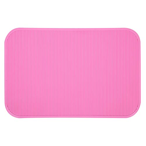 Secure Grip Rubber Mat for Pet Grooming | Water Absorbent & Machine Washable | Secure Grip Mat for Dog Bathing/Training Table/Grooming Station | 22.4x14.9 Inches (Pink) von YONGZURA
