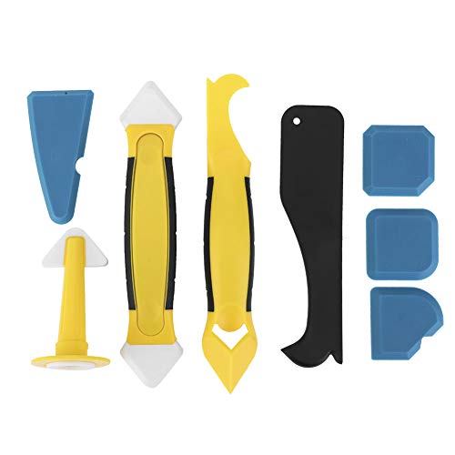 Silicone Sealant Scraper Tool 8PCS | Hand Controlled Caulking Tool for Bathroom Tiles/Kitchen Sinks/Window Frames | Plastic & Silicone Smooth Border Finisher von YONGZURA