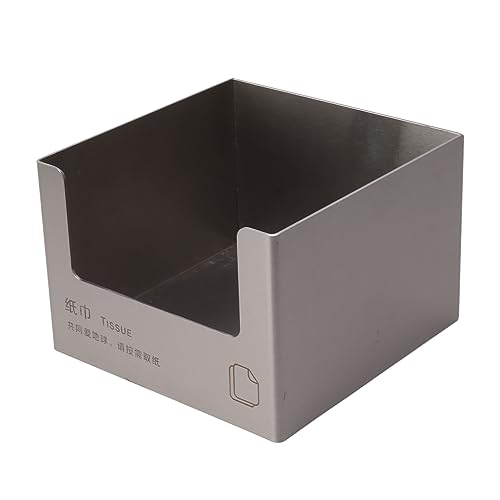 Stainless Steel Tissue Box Holder | Large Opening for Convenient Napkin Access | Modern Square Container for Bathroom Vanity/Office Desk/Kitchen Countertop | Neutral - Scent & (Silver) von YONGZURA