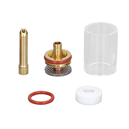 TIG Welding Torch Accessory Kit | 2.4MM WP - 17/18 / 26 Compatible | High - Temp Tolerant Glass Cup/Brass Nozzle/O - Ring Set | OCIM4P18GLSD32 Model von YONGZURA