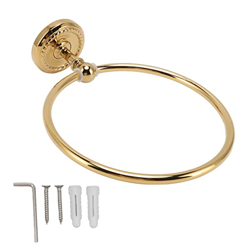 Towel Ring | Golden Wall Mounted Towel Holder for Bathroom | Decorative Copper & Stainless Steel Towel Ring with Glossy Finish | Rustproof & Easy to Install von YONGZURA