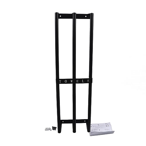 Towel Storage Rack Wall Mounted | 3 Bar Towel Holder for Bathroom/Kitchen/Laundry Room | Robust Black Iron Alloy Towel Rack with 16 Accessories Towel Storage Rack Wall Mounted | 3 Bar Towel Holder for Bathroom/Kitchen/Laundry Room | Robust Black Iron Alloy Towel Rack with 16 Accessories von YONGZURA