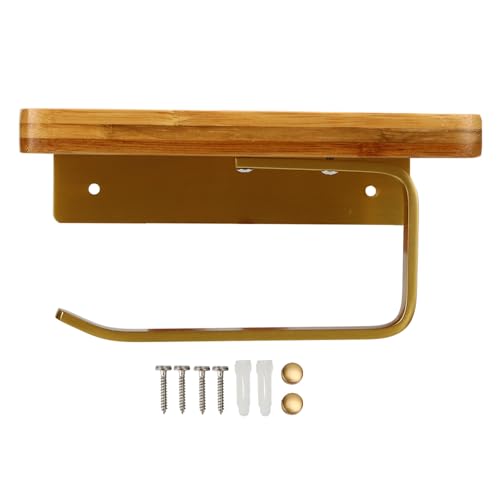 Wall Mounted Paper Towel Holder | Industrial Style Shelf Organizer for Kitchen/Bathroom/Office | Space Aluminum & Phyllostachys Pubescens | Long - lasting & Multi - Purpose von YONGZURA