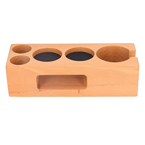 Wood Coffee Tamper Stand | 2.3in Holder for Coffee Machines/Secure - Grip Base with Card Slot | Beech Wood & Food - Safe Silicone Mat von YONGZURA
