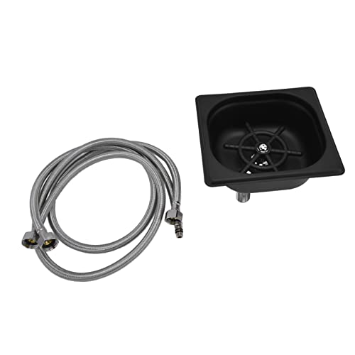 YONGZURA Automatic Glass Rinser | Stainless Steel Cup Washer for Bar/Pub/Restaurant | High Pressure Action for Milk Cups & Coffee Mugs | Commercial Grade, Embedded Installation (Black) von YONGZURA