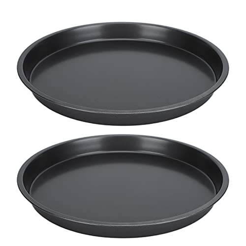 YONGZURA Non -Stick Pizza Pan Set von 2 | 12 & 14 Zoll Tiefe Schale Kohlenstoffstahl Backpfannen | Oxidation hemmt für knusprige Kruste/sogar Back- / Familienessen Abendessen (10 Inch) von YONGZURA
