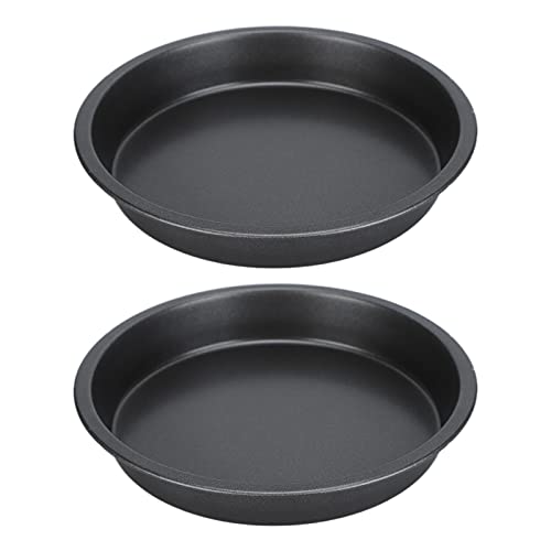 YONGZURA Non -Stick Pizza Pan Set von 2 | 12 & 14 Zoll Tiefe Schale Kohlenstoffstahl Backpfannen | Oxidation hemmt für knusprige Kruste/sogar Back- / Familienessen Abendessen (9 Inch) von YONGZURA
