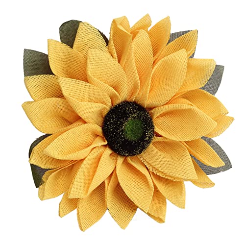 YONGZURA Sunflower Wreath 15.7 Inch | Realistic Artificial Silk Flower Door Decor | Yellow Sunflower Wreath for Front Door/Glass Opening/Home Party | Indoor Outdoor Decoration von YONGZURA