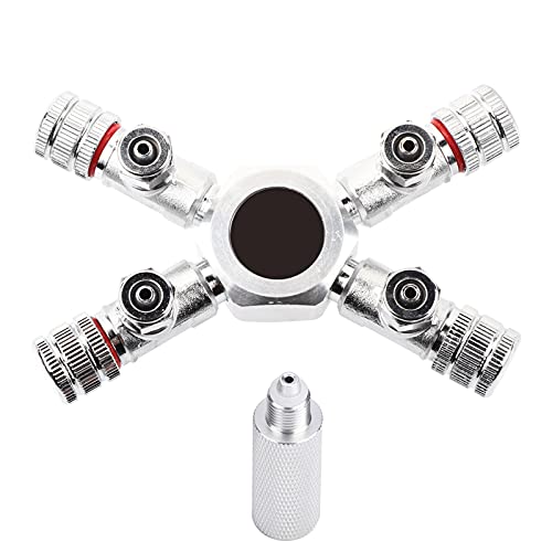 Yongzura Aquarium CO2 Splitter Valve Multi Ways Distributor Regulator with Adjustable Control for Fish Tank Planted Aquarium Aluminum Alloy Stainless Steel 2 3 4 5 6 Ways Optional (4 Pässe) von YONGZURA