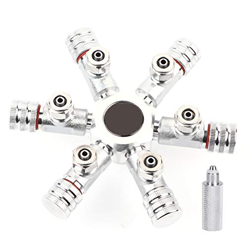 Yongzura Aquarium CO2 Splitter Valve Multi Ways Distributor Regulator with Adjustable Control for Fish Tank Planted Aquarium Aluminum Alloy Stainless Steel 2 3 4 5 6 Ways Optional (6 Pässe) von YONGZURA