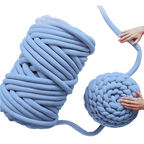 Core Yarn Garn Mehrfarbig Soft Bulky Arm Stricken Wolle Roving Häkeln DIY Hand Chunky Strickdecke Decke Garn für Riese Klobig Sticken Werfen Sofa Decke Blanket und Kunsthandwerk (Blau, 0.5KG) von YONII