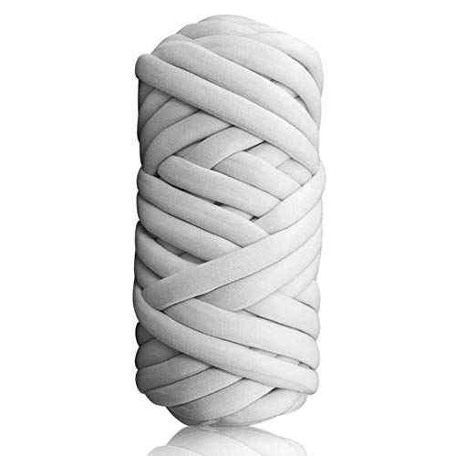 Core Yarn Roving Garn Mehrfarbig Sperrige Armstricken Wolle Weich Grob Gestrickte DIYHand Chunky Strickdecke Garn für Riese Klobig Werfen Teppich Sofa Decke Kuscheldecke Haustier Bett(Hellgrau,0.5KG) von YONII