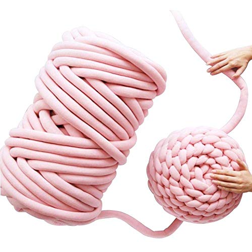 Core Yarn Garn Mehrfarbig Soft Bulky Arm Stricken Wolle Roving Häkeln DIY Hand Chunky Strickdecke Decke Garn für Riese Klobig Sticken Werfen Sofa Decke Blanket und Kunsthandwerk (Rosa, 1KG) von YONII