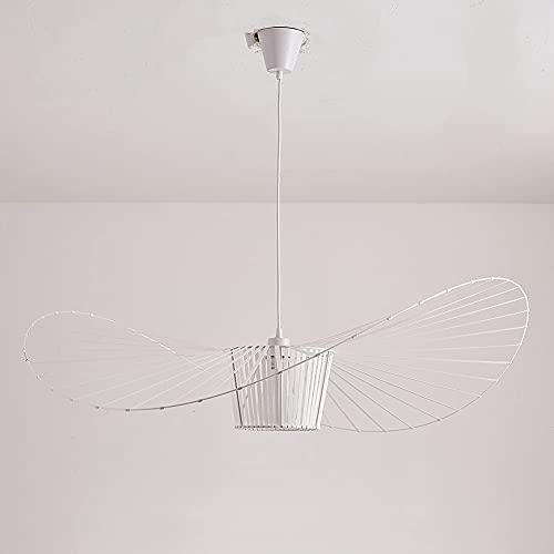 YONIISEA Vertigo Lampe 120cm Weiß, Moderne Vertigo Pendelleuchte E27 Hängeleuchte für Wohnzimmer Diele Esszimmer Schlafzimmer, Glasfiberstahl + Polyurethan Vintage Hut Lamp, Max 40W von YONIISEA
