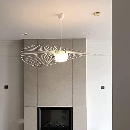 YONIISEA Vertigo Lampe 100cm Weiss, Moderne Vertigo Pendelleuchte E27 Hängeleuchte für Wohnzimmer Diele Esszimmer Schlafzimmer, Glasfiberstahl + Polyurethan Vintage Hut Lamp, Max 40W von YONIISEA