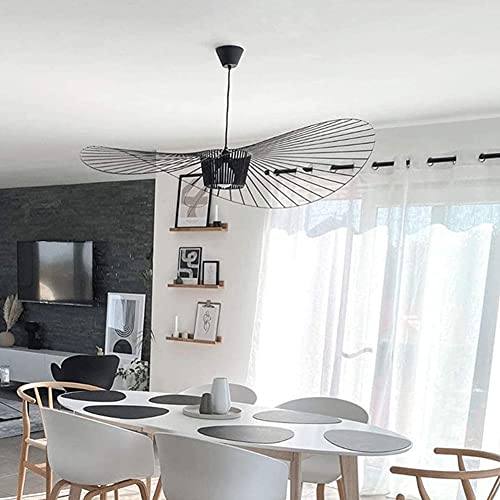 YONIISEA Vertigo Lampe 170cm Schwarz, Modern Ambientebeleuchtung Hängelampe, Höhenverstellbar Vertigo Pendelleuchte Deckenlampe mit E27 Fassung, Hängeleuchte fur Wohnzimmer/Schlafzimmer, Max 40W von YONIISEA