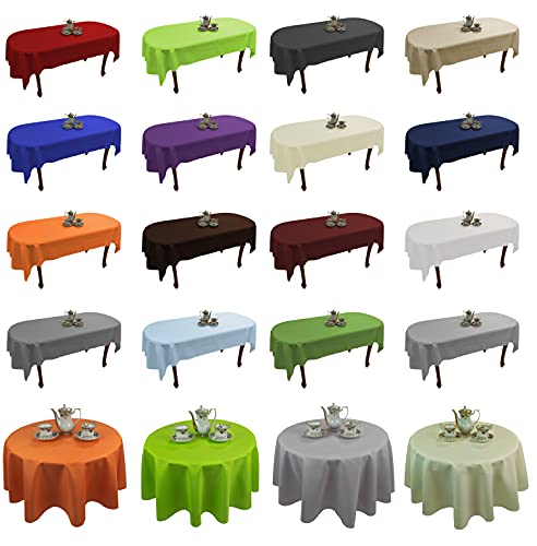 Tischdecke abwaschbar Tischläufer Gartentischdecke Leinen Optik Rechteckig Rund (Dunkelbraun, 140 x 180 cm) von YONNKITEXX HOME