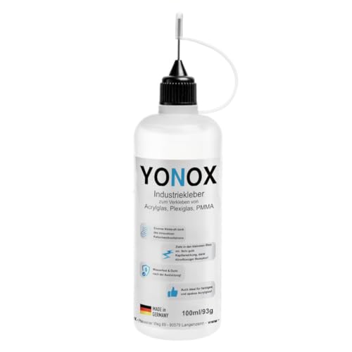 YONOX - Kleber für Acrylglas PMMA Klebstoff Kaltschweißen - wasserfest, flüssig & transparent - extrem starker Halt - Acrylglaskleber - 100ml von YONOX