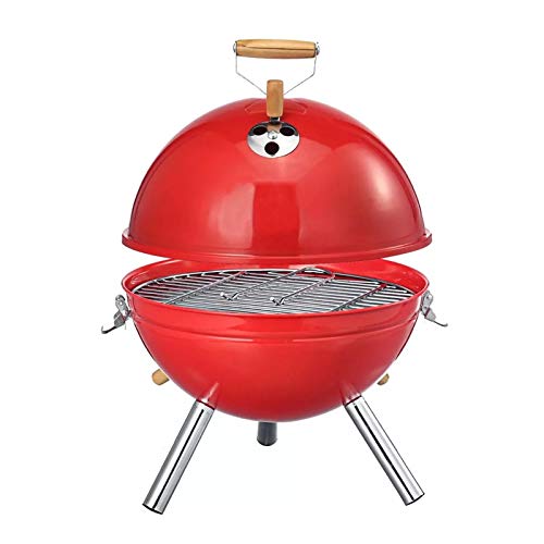 YONQIWU BBQ Grill Outdoor Barbecue Grill Tragbarer Eisen BBQ Grill Herd Outdoor Camping Holzkohleofen mit Entlüftungsgrill Brenngrills Holzkohlegrills, Rot, 30 * 45 cm von YONQIWU