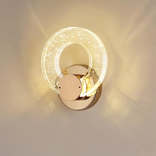 YOOCHUENG Kristall Wandleuchten Lampen LED Wandleuchte Innen Moderner Stil Gold Wandlampen Dreifarbig Wand-Deko-Beleuchtung für Wohnzimmer,Badezimmer,Schlafzimmer,Bett,Veranda[Groß] von YOOCHUENG