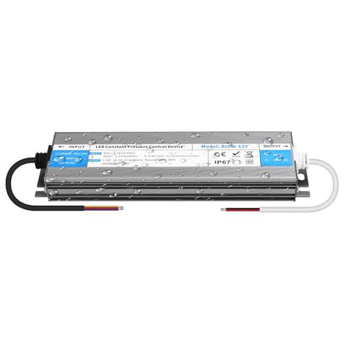 YOODI 400W Netzteil 230V auf 12V 33,3A Trafo LED IP67 Wasserdicht Transformator AC 230V auf DC 12V Konstantspannung Driver Treiber für LED Lampen Gartenleuchten Aussenbereich YOODI 400W Netzteil 230V auf 12V 33,3A Trafo LED IP67 Wasserdicht Transformator AC 230V auf DC 12V Konstantspannung Driver Treiber für LED Lampen Gartenleuchten Aussenbereich von YOODI