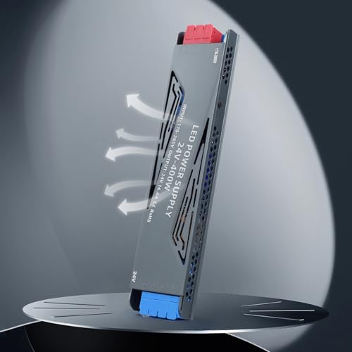 YOODI 400W Netzteil 230V auf 24V 16,6A Still Laufen Trafo LED Transformator AC 230V auf DC 24V Slim Metall Konstantspannung Driver Treiber Leicht zu Verdrahten für LED Lampen Gartenleuchten YOODI 400W Netzteil 230V auf 24V 16,6A Still Laufen Trafo LED Transformator AC 230V auf DC 24V Slim Metall Konstantspannung Driver Treiber Leicht zu Verdrahten für LED Lampen Gartenleuchten von YOODI