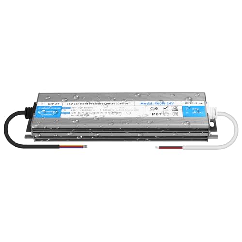 YOODI 400W Netzteil 230V auf 24V 16,7A Trafo IP67 Wasserdicht Transformator AC 230V auf DC 24V Konstantspannung LED Driver Treiber für LED Lampen Gartenleuchten Aussenbereich YOODI 400W Netzteil 230V auf 24V 16,7A Trafo IP67 Wasserdicht Transformator AC 230V auf DC 24V Konstantspannung LED Driver Treiber für LED Lampen Gartenleuchten Aussenbereich von YOODI