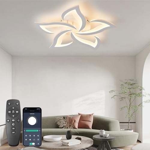 YOODI LED Deckenleuchte Dimmbar, 36W Wohnzimmerlampe Decke mit Fernbedienung APP Farbwechsel, 3000K-6000K, Moderne Deckenleuchte Wohnzimmer Deckenbeleuchtung für Esszimmer, Küche, Durchmesser 63CM YOODI LED Deckenleuchte Dimmbar, 36W Wohnzimmerlampe Decke mit Fernbedienung APP Farbwechsel, 3000K-6000K, Moderne Deckenleuchte Wohnzimmer Deckenbeleuchtung für Esszimmer, Küche, Durchmesser 63CM von YOODI