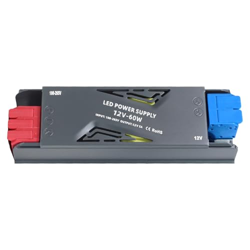 YOODI LED Driver 12V 60W 5A Netzteil Flach Ultra Dünn Transformator AC 230V auf DC 12V Schnelle Wärmeableitung Slim Metall Trafo Konstantspannung Treiber für LED Streifen Lampen Strahlern von YOODI