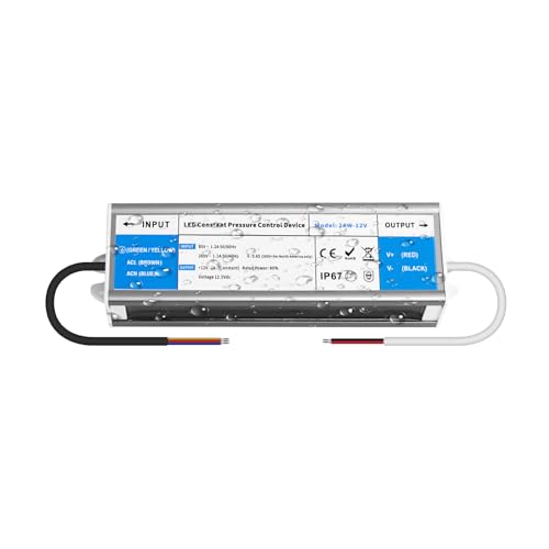 YOODI Netzteil 12V 24W 2A Transformator IP67 Wasserdicht Trafo AC 230V auf DC 12V Aussenbereich LED Driver Treiber Power Supply Ultra Dünn für LED Streifen Lampen Strips Light Beleuchtung von YOODI