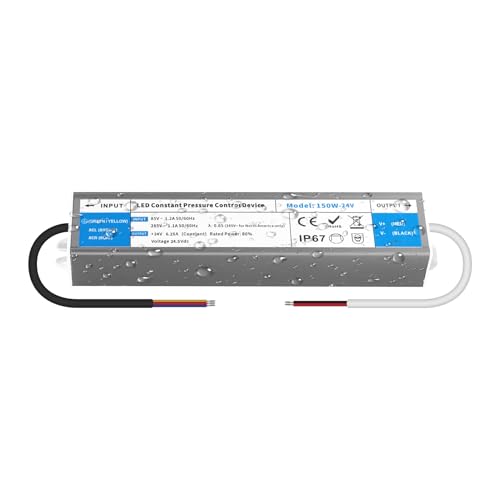 YOODI Trafo 230V auf 24V 150W 6,25A IP67 Wasserdicht LED Transformator AC 230V auf DC 24V Netzteil Aussenbereich Niedervolttrafo LED Driver Treiber für Streifen Lampen Strip Lights Beleuchtung YOODI Trafo 230V auf 24V 150W 6,25A IP67 Wasserdicht LED Transformator AC 230V auf DC 24V Netzteil Aussenbereich Niedervolttrafo LED Driver Treiber für Streifen Lampen Strip Lights Beleuchtung von YOODI