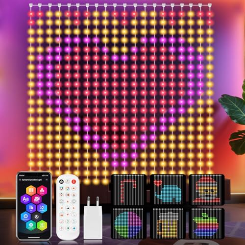 YOOHBERRYS Lichtervorhang, Smart LED Vorhang DIY Lichterketten Vorhang Mit Fernbedienung/APP, USB, Stecker, Dynamisch 400LEDs Lichtvorhang, Curtain Lights für Party Weihnachten Innen AußEn (2 x 2M) von YOOHBERRYS