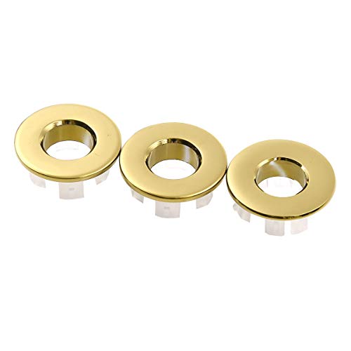 YOOJIA Messing Waschbecken Überlauf Abdeckung Ersatz Überlaufrosette Waschbecken Überlaufblende Ring Gold 3 Stück YOOJIA Messing Waschbecken Überlauf Abdeckung Ersatz Überlaufrosette Waschbecken Überlaufblende Ring Gold 3 Stück von YOOJIA
