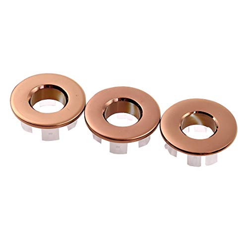YOOJIA Messing Waschbecken Überlauf Abdeckung Ersatz Überlaufrosette Waschbecken Überlaufblende Ring Rose Gold 3 Stück YOOJIA Messing Waschbecken Überlauf Abdeckung Ersatz Überlaufrosette Waschbecken Überlaufblende Ring Rose Gold 3 Stück von YOOJIA