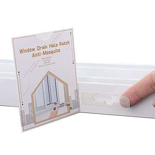50 Stück Fenster-Weep Hole Screen Patch Stark Klebrig Wasserdicht Sonnenbeständig PET Kleber (Kunststoff Weiß) von YOOOYOOO