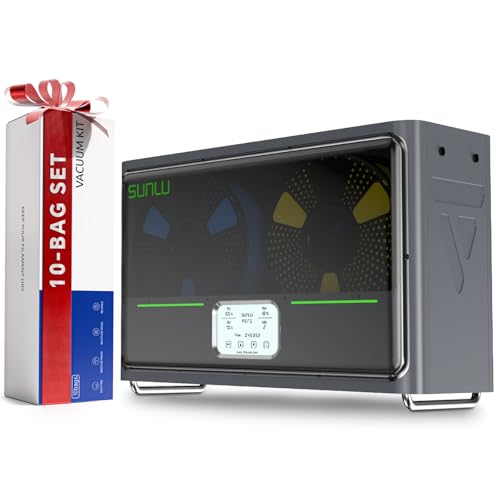 Filament Trockner S4, 4 Rollen 3D Drucker Filament Dryer mit Filament Vakuumbeutel, 360° Heizung Filamenttrockner Box, Schnelle Heizung/Feuchtigkeitskontrolle Trockenbox für PLA TPU PETG ABS Nylon PA von YOOPAI