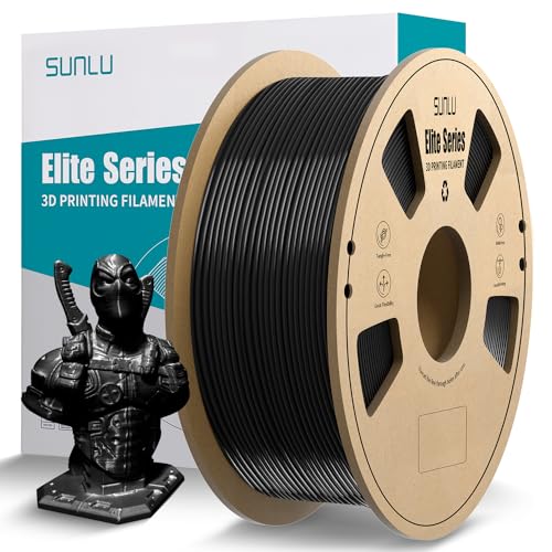 SUNLU Offizielles Elite PETG-Filament, 1,75 mm – 1 kg, starkes PETG-3D-Drucker-Filament, 1,75 mm Maßgenauigkeit +/- 0,02 mm, 320 m, PETG-Schwarz von YOOPAI