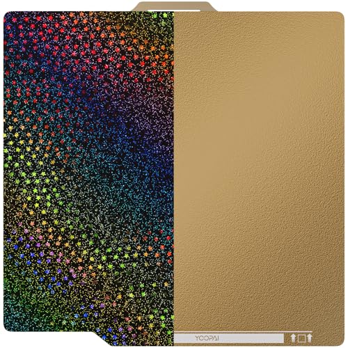 YOOPAI Bambulab Druckplatte Doppelseitig Texturiert PEI + Glattes PEY 257x257mm, Regenbogenstern Druckbett für Bambu Lab P1P/P1S/X1 3D Drucker von YOOPAI