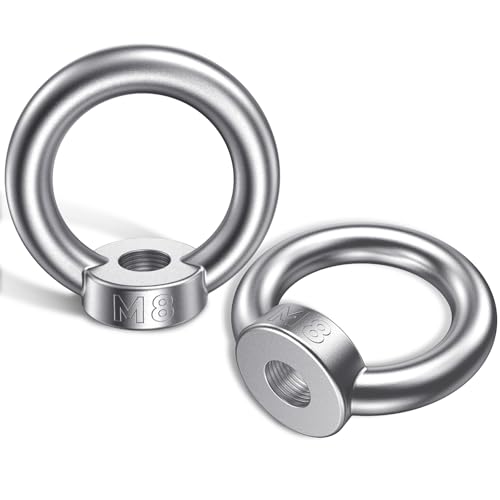 YOOPIN M8 Ringmutter, 6 Stück Augenmutter, 304 Edelstahl Ringösen, Ösenmutter Für Heben, Ausrüstungsbefestigung und Sicherheitsschutz, Weit Verbreitet in Industriellen und Baulichen Bereichen von YOOPIN