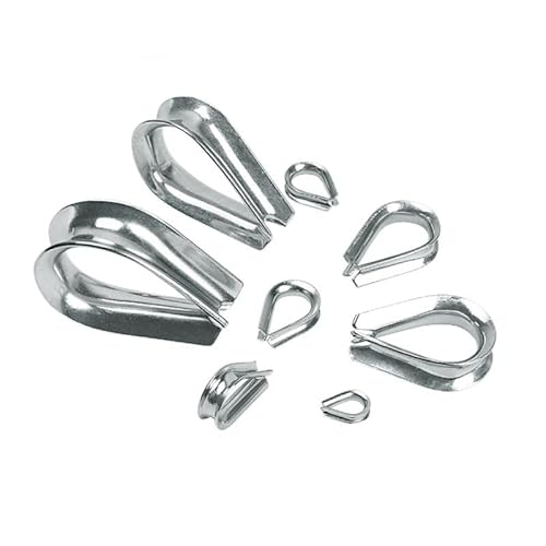 YOOPKA Drahtseilklemme 20 Stück 304 Edelstahl Drahtseil Schutzklemmen M1.5 M2 M3 M4 M5 M6 M8 Ringging Anchor Line Fingerhüte Ringklemme Drahtschlaufe Seilklemme (Size : M8) von YOOPKA