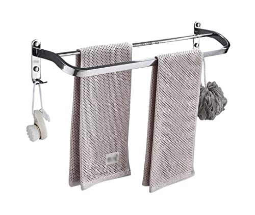 YOOPKA Handtuchhalter Bad Handtuchhalter Doppelter Handtuchhalter, Wandmontierter Handtuchhalter Aus Edelstahl Mit Haken, Handtuchhalter Für Bad Und Küche Handtuchstange (Size : 80cm) von YOOPKA