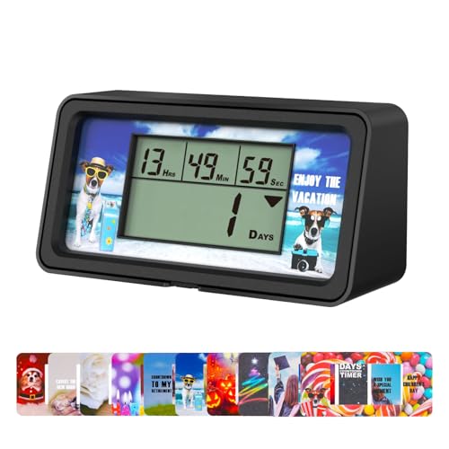 YOOREAL 9999 Tage Digitaler Countdown Timer Count Down Tage Timer mit Zehn Papierkarten Hintergrundbeleuchtung für Ruhestand Urlaub Hochzeit Weihnachten Neues Baby Klassenzimmer Labor Kü (HM200B-NEW) von YOOREAL