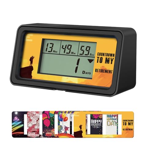 YOOREAL 9999 Tage Digitaler Countdown Timer Count Down Tage Timer mit fünf Papierkarten Hintergrundbeleuchtung für Ruhestand Urlaub Hochzeit Weihnachten Neues Baby Klassenzimmer Labor Kü (HM200B) von YOOREAL